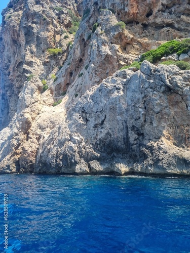 blue sea and mountains