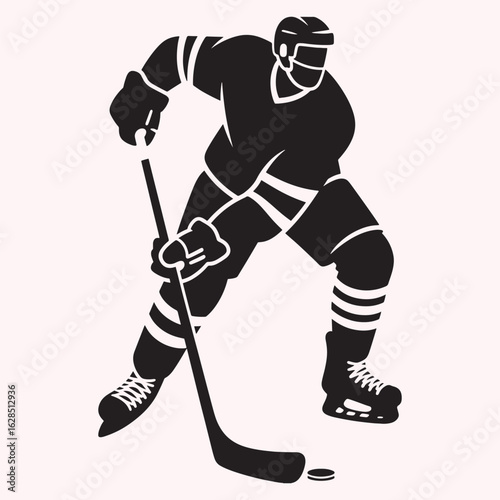 black hockey player action silhouette clip art preview