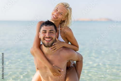 Joyful couple enjoying a su...