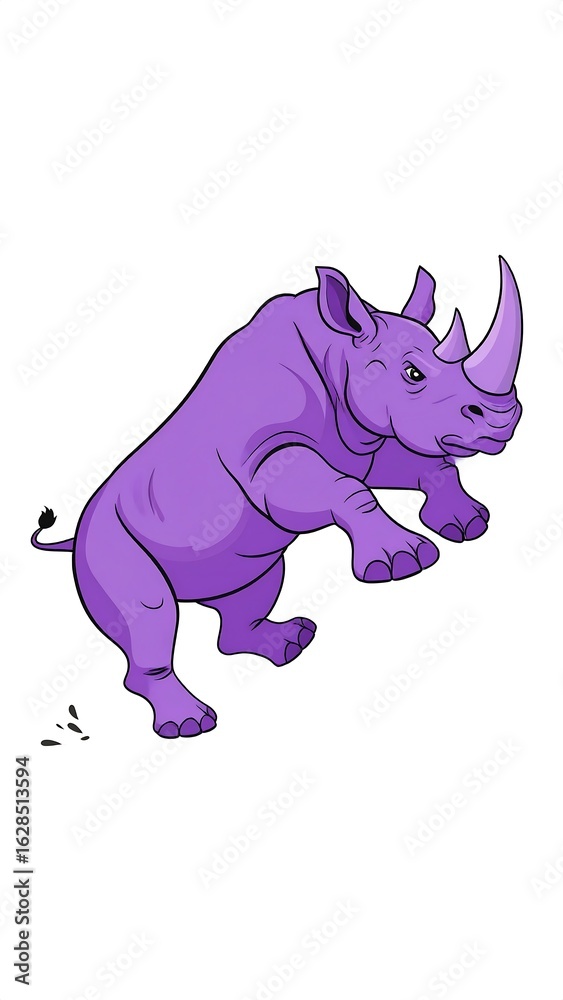Obraz premium Purple rhino leaping