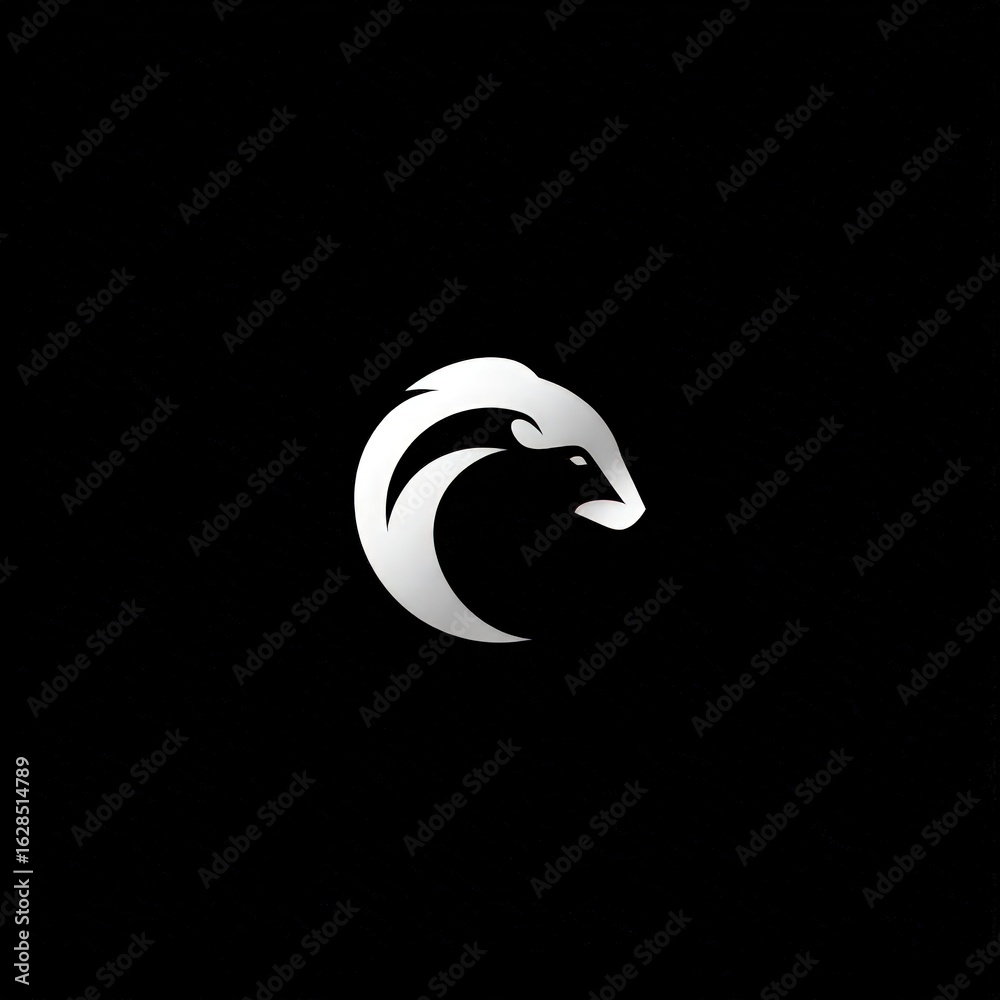 Obraz premium Abstract of a stylized animal head in a circular design.