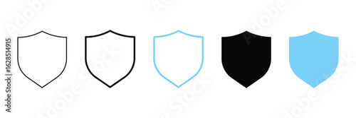 Shield outline filled variation style minimal clean icon vector illustration for user interface design and secure privacy protection web symbol pack.