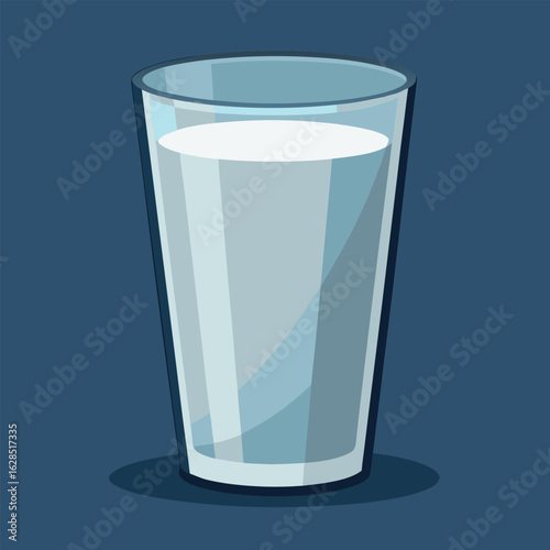 Clear Drinking Glass Vector Illustration