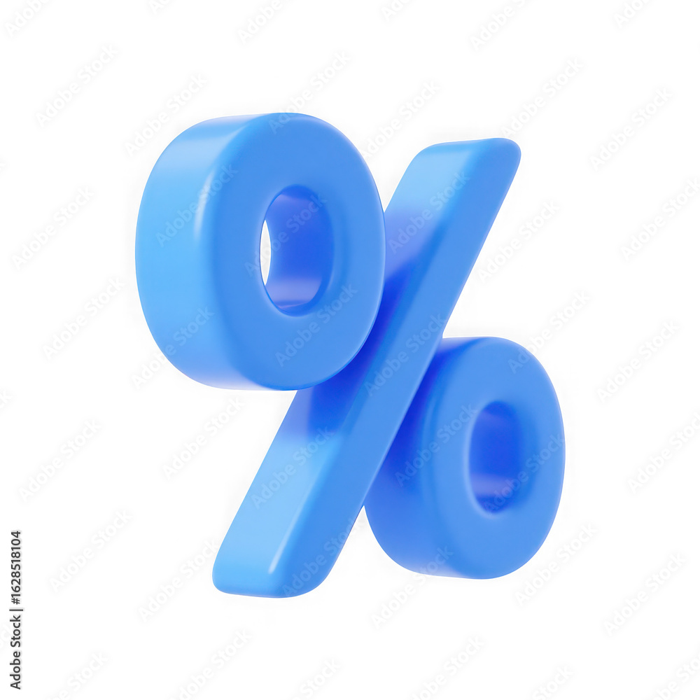 custom made wallpaper toronto digital3d icon of blue threedimensional percent sign isolated on transparent background, representing discounts, sales, and financial concepts