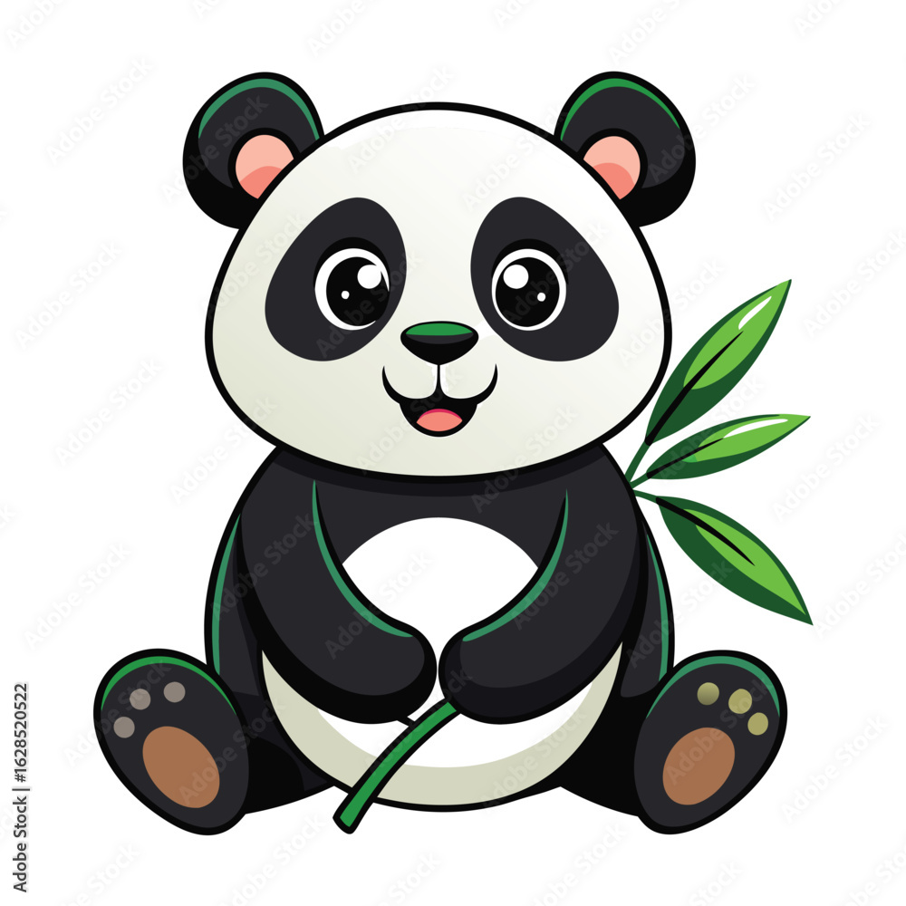 Fototapeta premium Cute cartoon panda illustration and playful designs.