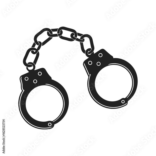 Handcuff icon vector symbol for law and security use.