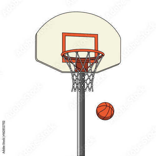 Basketball, hoop vector illustration, recreation and sport objects design on transparent background