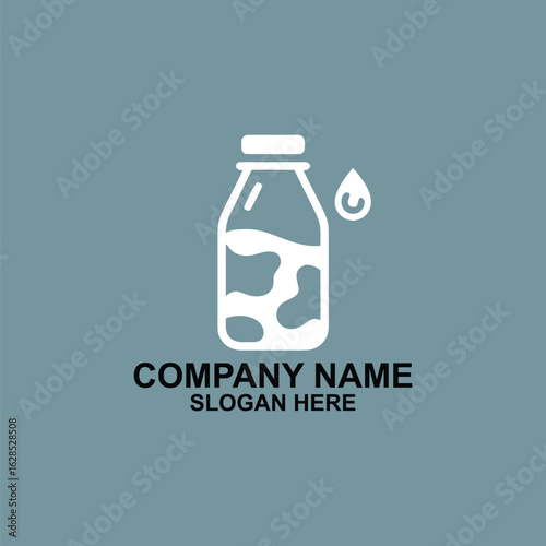 Fresh Dairy Milk Bottle Beverage Logo Design