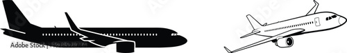 Airplane tail and wing section with a detailed illustration of a jet engine