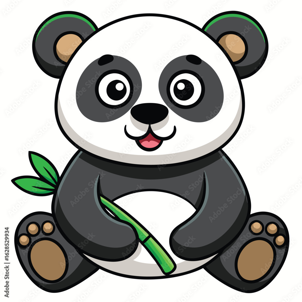 Fototapeta premium Cute cartoon panda illustration and playful designs.