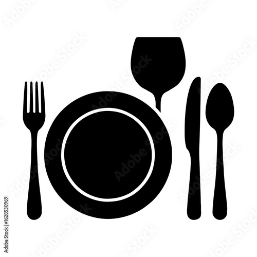 Thanksgiving vector art of formal table setting with cutlery and glassware isolated on white background vector
