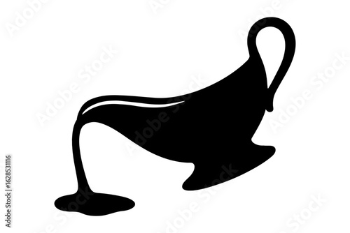 Thanksgiving vector art of silhouette of a gravy boat pouring isolated on white background for thanksgiving vector
