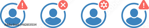 User account status icons profile settings error management