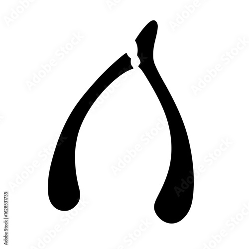 Thanksgiving vector art of a wishbone isolated on white background, a symbol of luck and thanksgiving tradition vector