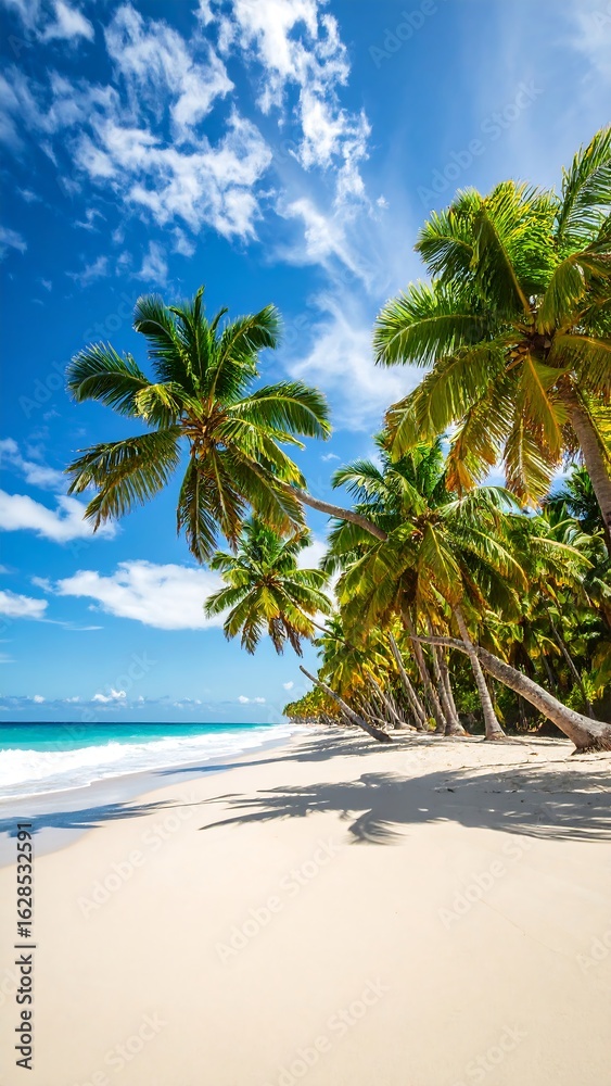 Obraz premium Tropical beach with palm trees