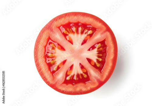 Wallpaper Mural Close up of a ripe red tomato slice showing internal structure and seeds fresh food Torontodigital.ca
