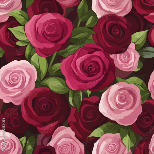 Romantic Roses Flowers Background Design