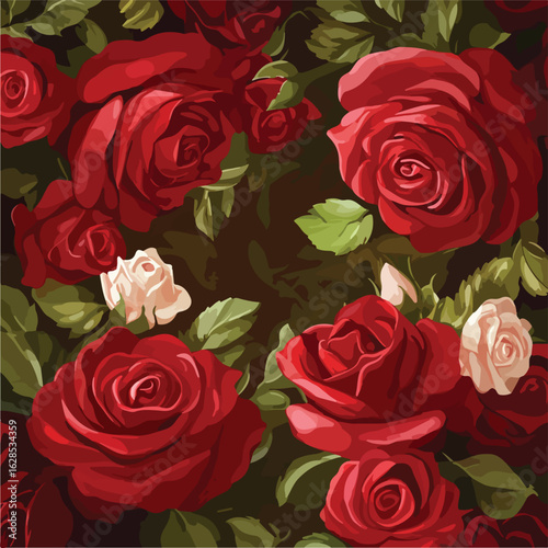 Romantic Roses Flowers Background Design
