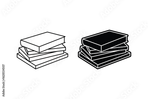 Book art silhouette vector out line art on white background