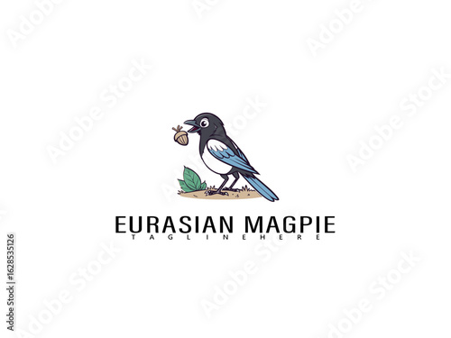 Cartoon illustration of a Common Kestrel perched with wings slightly open on a decorated tree branch with berries, hearts, and swirls, perfect for soft romantic bird-themed products.

