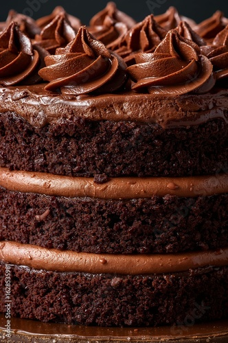 Rich Layers of Chocolate Cake with Frosting