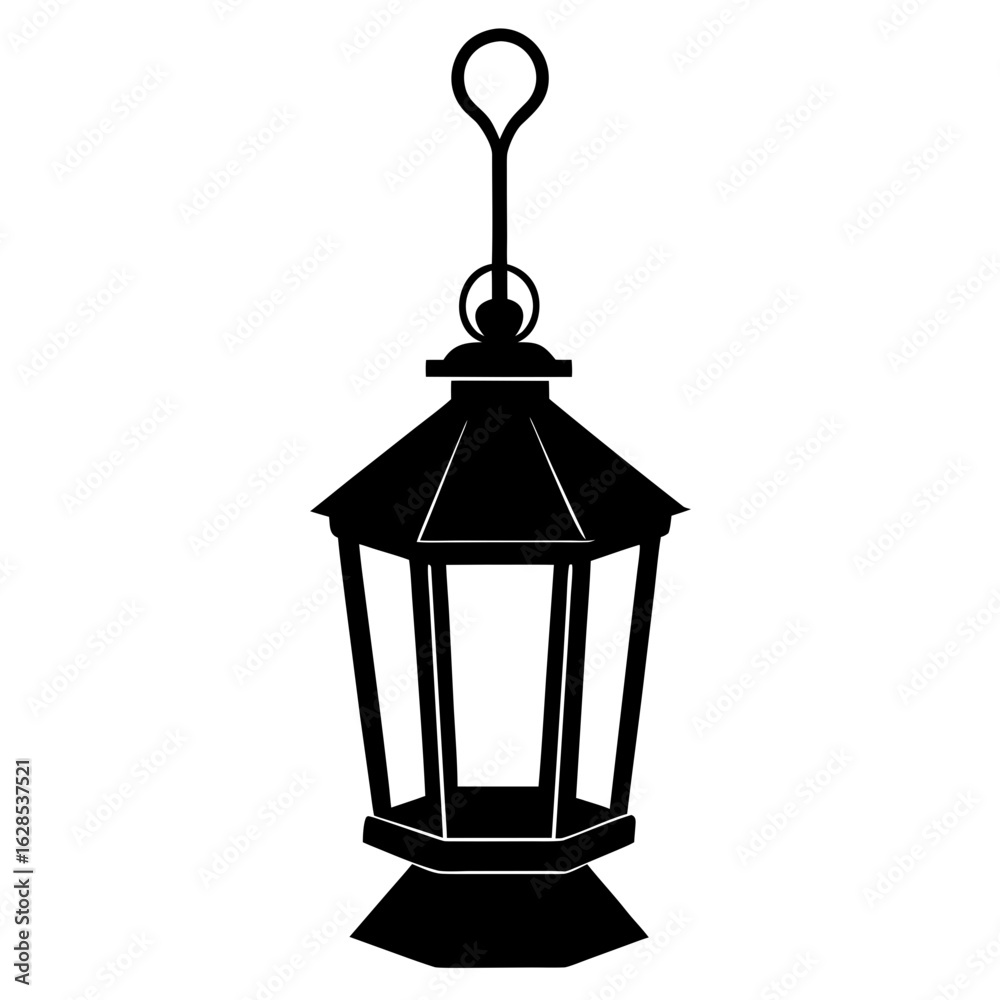 Black lantern silhouette vector hanging Black lantern silhouette vector hanging