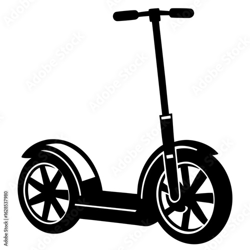 Black silhouette of a personal transporter electric scooter