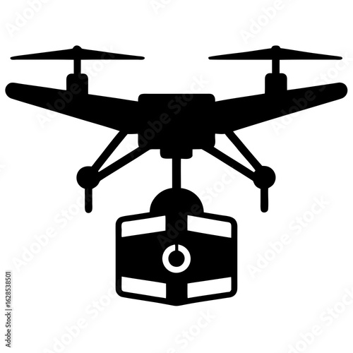 Quadcopter carrying package drone aerial vehicle