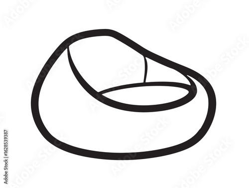 Modern bean bag chair icon in 2D illustration