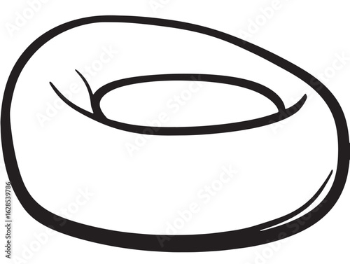 Modern bean bag chair in elegant flat line art
