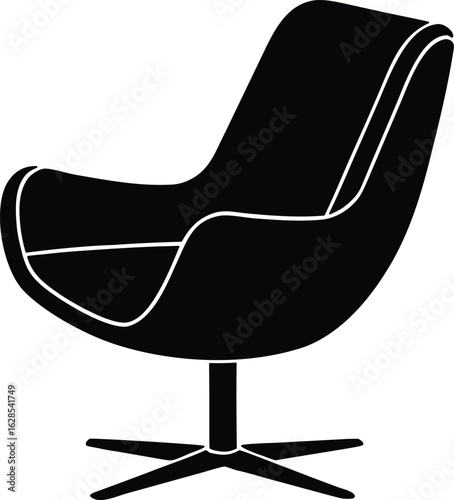 swivel lounge chair vector icon.
