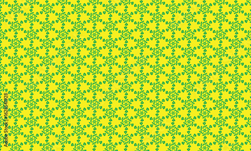 Seamless vector illustration of a retro green floral pattern background design