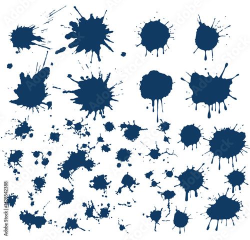 Vector seamless pattern with ink blots and brush strokes. Black and white creative artistic background Series of Drawn Creative Seamless Patterns and vector Blots, Brush, Strokes.