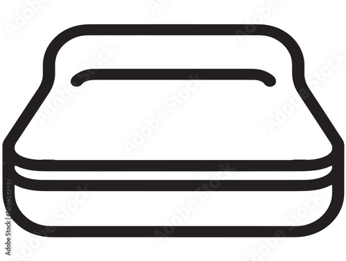 Minimal bed tray table icon in outlined vector style