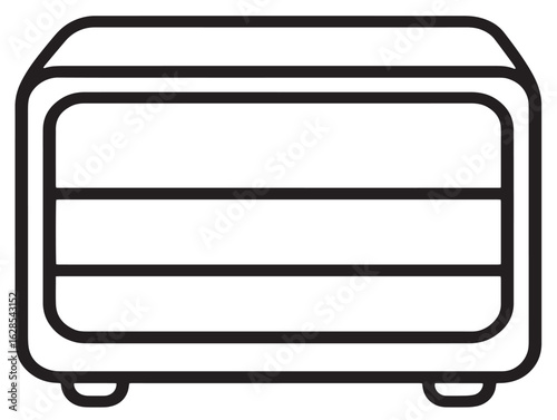 Simple bedside caddy drawing in minimal vector style