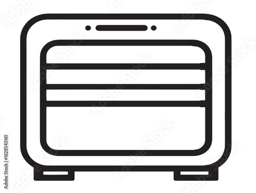 Flat bedside caddy symbol in clean 2D line art
