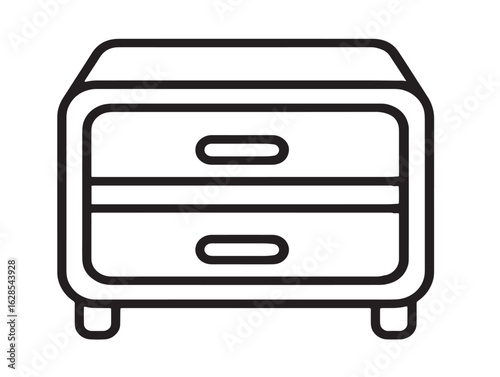 Minimal bedside organizer icon in outlined vector style