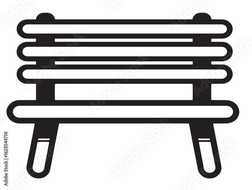 Elegant bench seating symbol in flat line vector style