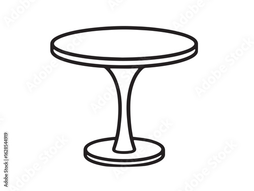 Elegant bistro table icon in minimal flat line art