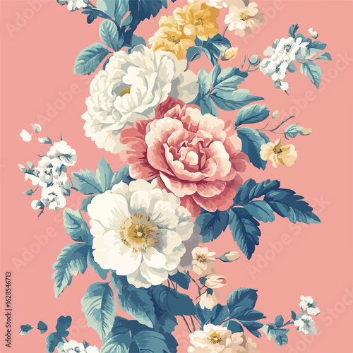 Fantasy Vintage Botanical Wallpaper Design