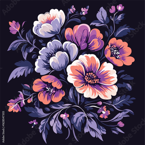 Fantasy Vintage Colorful Wallpaper Design