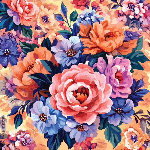 Fantasy Vintage Colorful Wallpaper Design