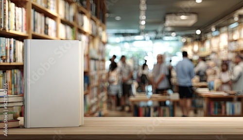 Wallpaper Mural Blank book cover on table in bookstore Torontodigital.ca