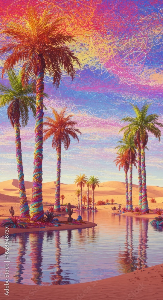 Obraz premium Colorful Desert Oasis