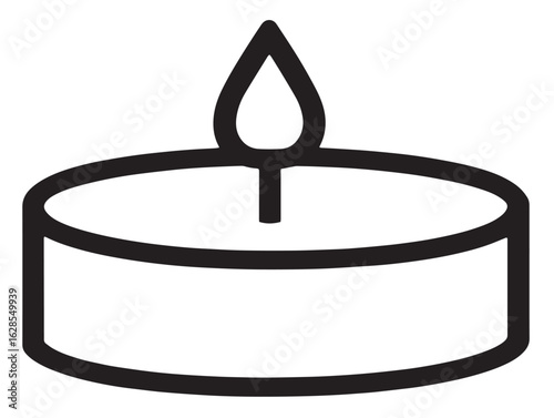 Flat 2D candle holder in simple vector drawing