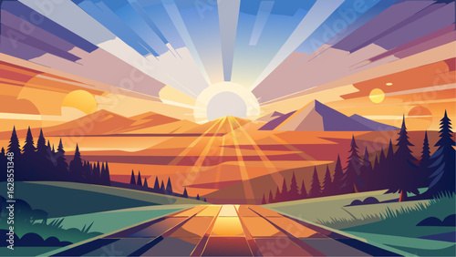 sunrise over the mountains