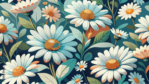 Wallpaper Mural seamless pattern with flowers Torontodigital.ca