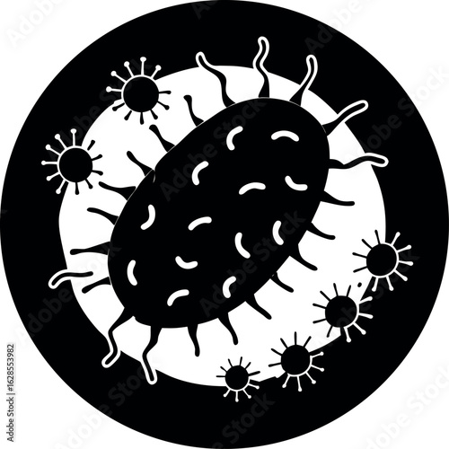 Microscopic Organisms Invading and Spreading Diseases Threatening Health