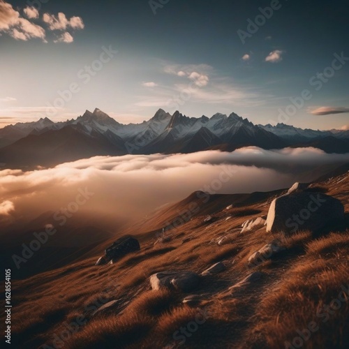 sunset in the mountains