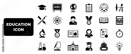 Education and Learning thin line icons set. Education, School, Learning editable stroke icons. Vector illustration